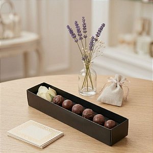 Caixa Botão de Rosa com Brigadeiro Preta 5 un. Assk Rizzo