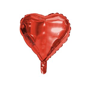 Balão de Festa Microfoil Coração Vermelho - 9" - 01 Unidade - Rizzo Balões