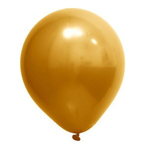 Balão de Festa Redondo Profissional Látex Cromado - Ouro - Art-Latex - Rizzo Balões