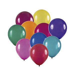 Balão de Festa Redondo Profissional Látex Cristal - Sortido - Art-Latex - Rizzo Balões