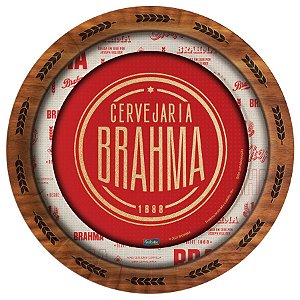 Prato Descartável Festa Brahma Redondo - 18cm - 08 unidades - Festcolor - Rizzo