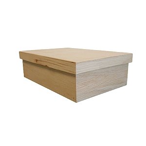 Caixa com Tampa Madeira- M - 26x18x9cm - 1 unidade - Rizzo Balões