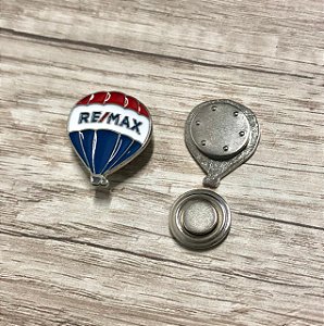 Pin em metal balão remax niquel ( prata ) 3x2cm - IMÃ NEODÍMIO EXTRA FORTE