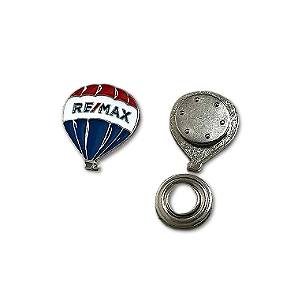 Pin em metal balão remax niquel ( prata ) 3x2cm - IMÃ NEODÍMIO EXTRA FORTE