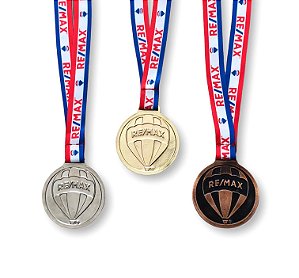 Medalha em metal fundido com fita REMAX - COM NOME INDIVIDUAL