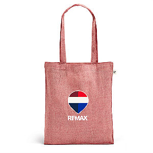 Sacola Algodão reciclado vermelha 150g/m² 37,5x41,5cm BALÃO E LOGO - 92920