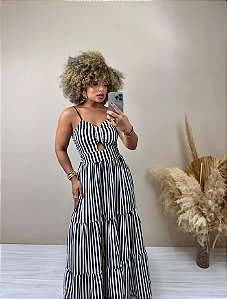 Vestido Tres Marias Longo Listrado