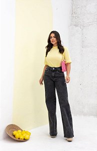 Calça Wide Leg Grafite