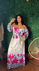 Vestido Longo Plus Rose