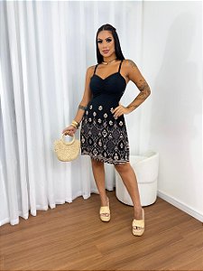 Vestido Curto Luna Preto