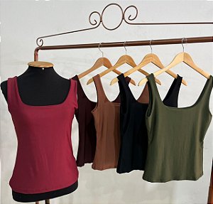 Regata Feminina Suplex Alça Larga Decote Redondo