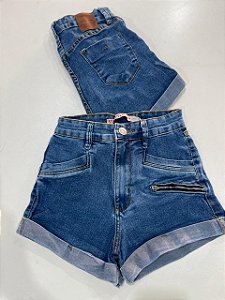 Shorts Jeans Hot Moon Flexy com Detalhe de Ziper