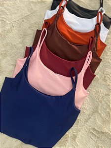 Cropped Feminino Suplex com Bojo e Alça Fina