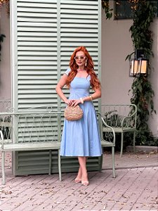 Vestido de Linho com Amarração nas Costas