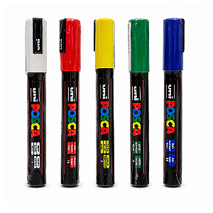 Caneta Posca Para Marcar Abelha Rainha - Combo Com 05 Cores