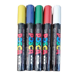 Combo Caneta Posca Para Marcar Abelha Rainha - 05 Cores