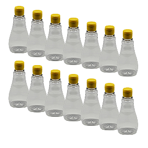 200 Bisnagas 250ml / 350g Cristal Pet Para Embalar Mel - Tampa Amarela