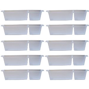 10 Alimentadores Interno Bipartido de Plástico para Abelhas – 2 Litros, Transparente