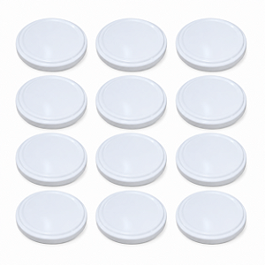 20 Tampas Brancas Rosca 74mm para Pote de Vidro Tipo Conserva – Metálica