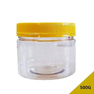 Pote Transparente Com Tampa Rosca/Lacre 350ml / 500g de Mel