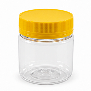 Pote 180ml / 250g Transparente com Tampa Rosca Amarela – Ideal para Embalagem de Mel