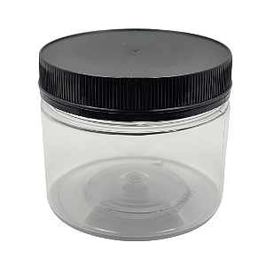 Pote 350ml / 500g Transparente com Tampa Rosca Preta – Ideal para Embalagem de Mel