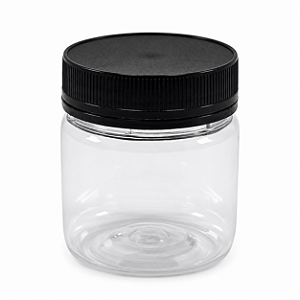 Pote 180ml / 250g Transparente com Tampa Rosca Preta – Ideal para Embalagem de Mel