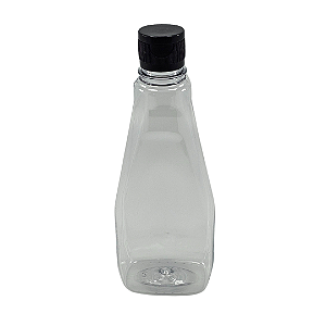 Bisnaga 350ml / 500g  Cristal Pet Para Embalar Mel - Tampa Preta