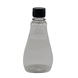 Bisnaga 250ml / 350g Cristal Pet Para Embalar Mel - Tampa Preta