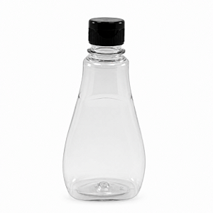 Bisnaga 250ml / 350g Cristal Pet Para Embalar Mel - Tampa Preta