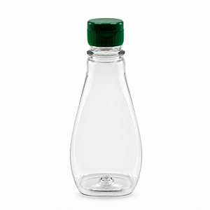 Bisnaga 190ml / 280g Cristal Pet Para Embalar Mel - Tampa Verde
