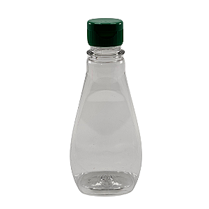 Bisnaga 190ml / 280g Cristal Pet Para Embalar Mel - Tampa Verde