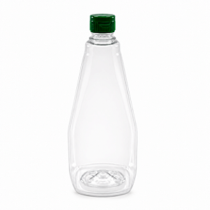 Bisnaga 750ml / 1Kg Cristal Pet Para Embalar Mel - Tampa Verde