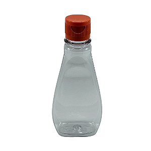 Bisnaga 190ml / 280g Cristal Pet Para Embalar Mel - Tampa Laranja