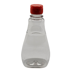 Bisnaga 250ml / 350g Cristal Pet Para Embalar Mel - Tampa Laranja