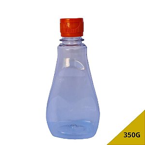 Bisnaga Cristal Pet Para Embalar Mel 250ml/350g - Tampa  Laranja