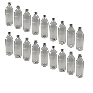 30 Garrafas PET Cristal 1 Litro – Tampa Rosca Branca com Lacre