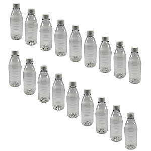 80 Garrafas 300ml PET Cristal com Tampa Branca Rosca e Lacre – Ideal para Mel, Sucos e Caldas