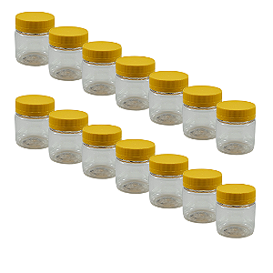 408 Potes 180ml / 250g Transparente com Tampa Rosca Amarela – Ideal para Embalagem de Mel