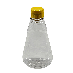 Bisnaga 250ml / 350g Transparente Shortneck De Pet Para Embalar Mel - Tampa Amarela