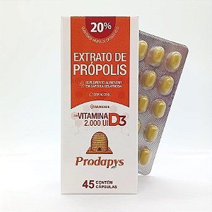 Extrato de Própolis + Vitamina D3 2.000 UI Suplemento Alimentar Em Capsulas Gelatinosas