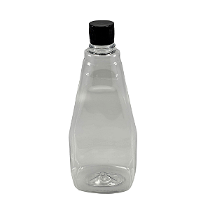 Bisnaga 750ml / 1Kg Cristal Pet Para Embalar Mel - Tampa Preta