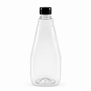 Bisnaga 750ml / 1Kg Cristal Pet Para Embalar Mel - Tampa Preta