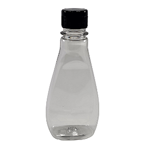 Bisnaga 190ml / 280g Cristal Pet Para Embalar Mel - Tampa Preta