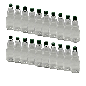 60 Bisnagas 750ml / 1Kg Cristal Pet Para Embalar Mel - Tampa Verde