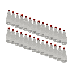 30 Bisnagas 750ml / 1Kg Cristal Pet Para Embalar Mel - Tampa Laranja