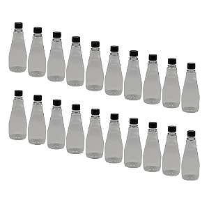 200 Bisnagas 350ml / 500g Cristal Pet Para Embalar Mel - Tampa Preta