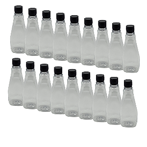 100 Bisnagas 350ml / 500g Cristal Pet Para Embalar Mel - Tampa Preta