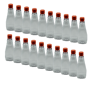 100 Bisnagas 350ml / 500g Cristal Pet Para Embalar Mel - Tampa Laranja