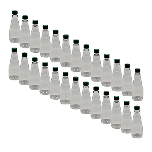 50 Bisnagas 350ml / 500g Cristal Pet Para Embalar Mel - Tampa Verde